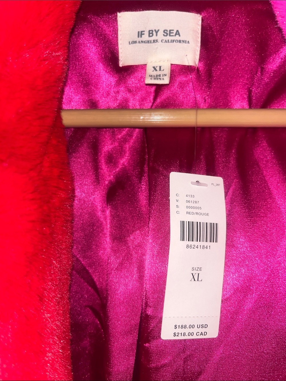 Anthropologie If By Sea Pink Faux Fur Jacket - Picture 2 of 7